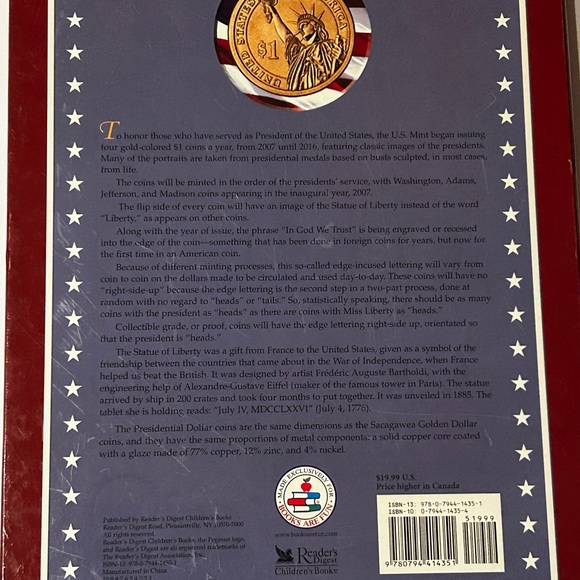 U.S. Presidential Dollars Deluxe Coin Collector's Album with 48-Page Book - Picture 13 of 15